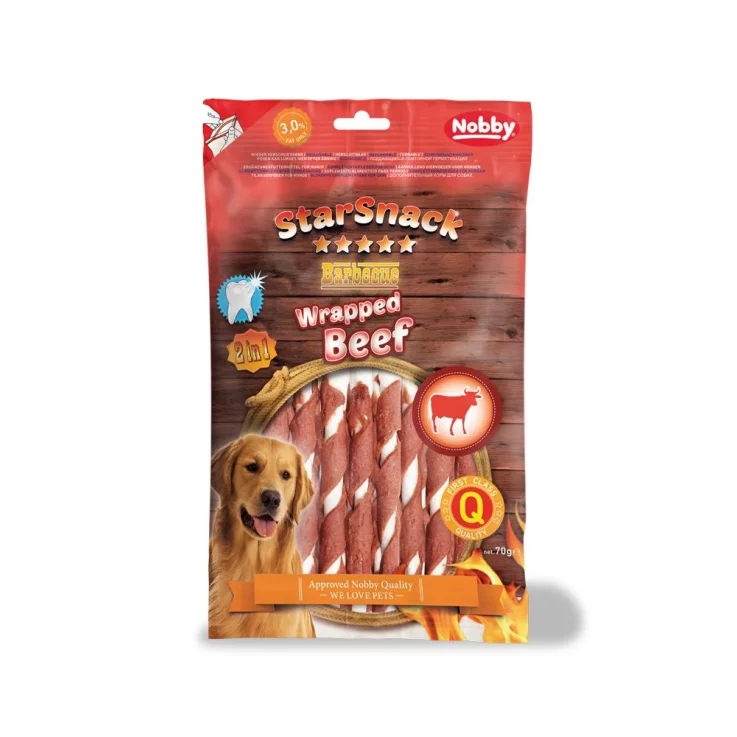 Hunde - Snacks NOBBY StarSnack Barbecue Wrapped Beef, 70 g