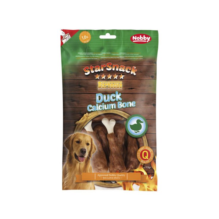 Hunde - Snacks NOBBY StarSnack Barbecue Duck Calcium Bone, 113 g