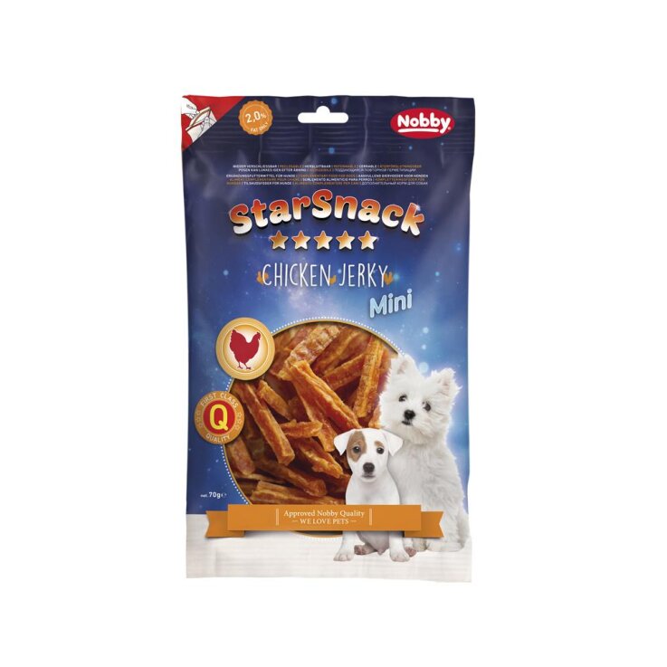 Hunde - Leckerli NOBBY StarSnack MINI Chicken Jerky, 70 g
