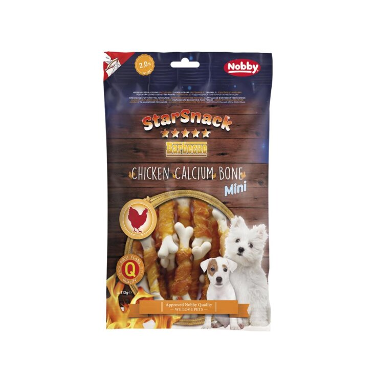Hunde - Leckerli NOBBY StarSnack Barbecue MINI Chicken Calcium Bone, 113 g