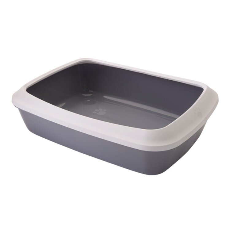 NOBBY Katzentoilette mit Rand "Iriz", grau, 50 x 36,5 x 11,5 cm