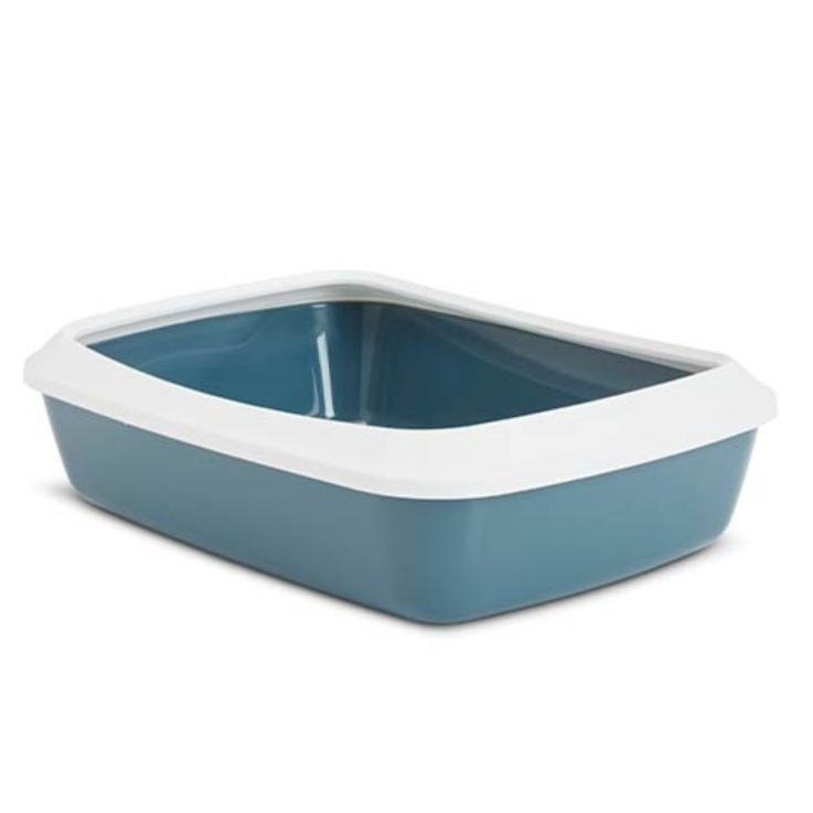 NOBBY Katzentoilette mit Rand "Iriz", steinblau, 42 x 30,5 x 10 cm