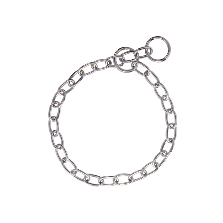 NOBBY Halskette chrom, große Glieder, S - M, 50 cm, Ø 3 mm