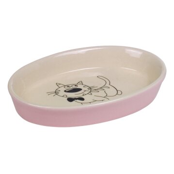 NOBBY Katzen Keramik Schale oval, 17 x 11 x 2,5 cm