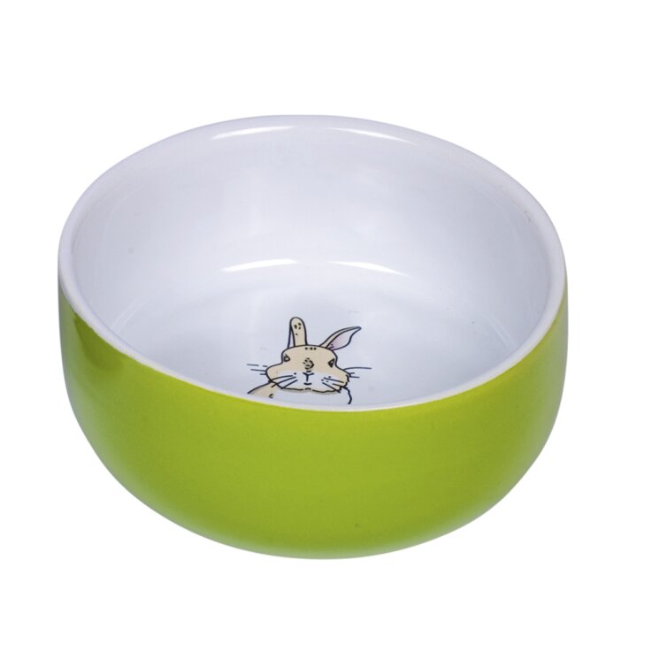 NOBBY  Nager Keramik Napf "Rabbit", grün, Ø 11 x 4,5 cm