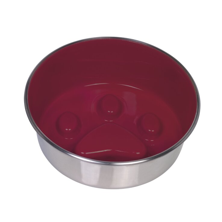 NOBBY Anti-Schling Edelstahlnapf "PAW", rutschfest