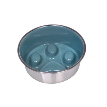 NOBBY Anti-Schling Edelstahlnapf "PAW", rutschfest