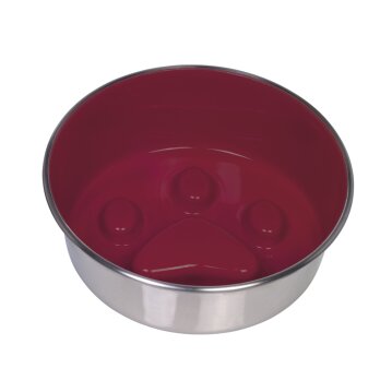 NOBBY Anti-Schling Edelstahlnapf "PAW", rutschfest