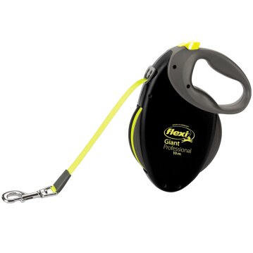 FLEXI Giant L, Gurtleine 10 m, schwarz/neon