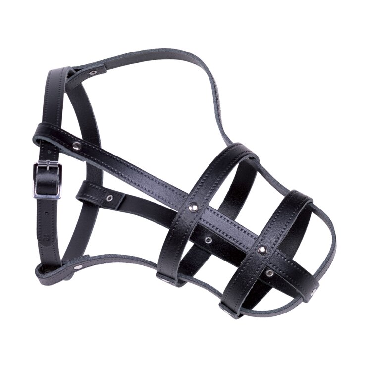 NOBBY Leder Maulkorb, schwarz