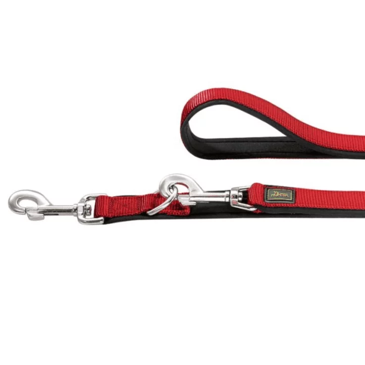 HUNTER Führleine Neopren rot/schwarz Maße: 200 cm x 15 mm