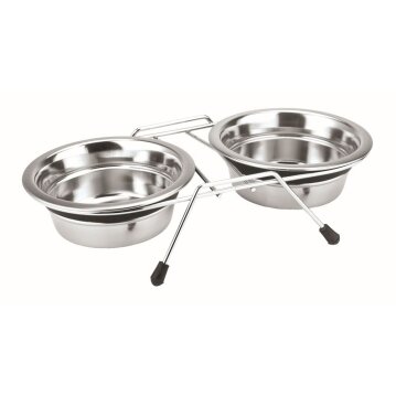 NOBBY Doppelnapf Edelstahl "SILENT DINER"