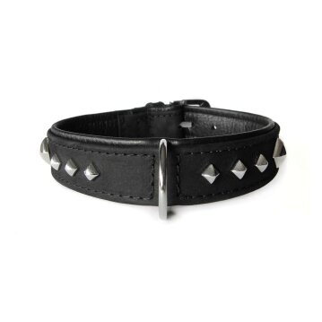 DAS LEDERBAND Leder Halsband 75cm 40mm schwarz Roma