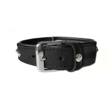 DAS LEDERBAND Leder Halsband 75cm 40mm schwarz Roma