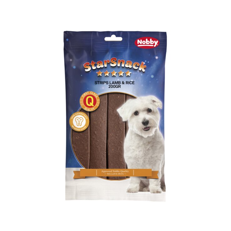 Hunde - Leckerli NOBBY StarSnack Strips "Lamb & Rice", 200 g