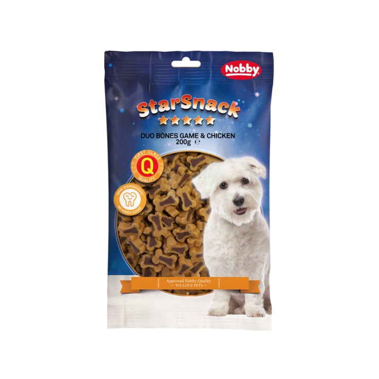 Hunde - Leckerli NOBBY StarSnack "Duo Bones" Game & Chicken, 200 g