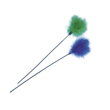 NOBBY Federwedel mit Flaumfedern, gr&uuml;n od. blau, 59 cm