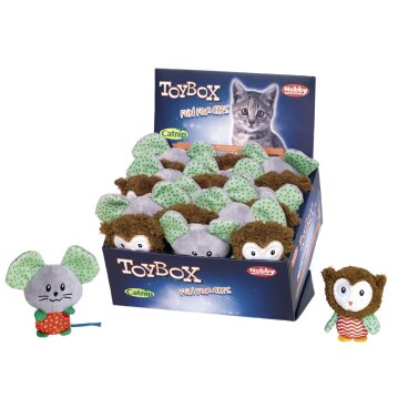 NOBBY Pl&uuml;sch Maus oder Eule mit Catnip, 9 - 11 cm