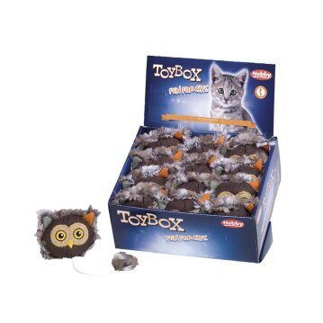 NOBBY Stoff Eule zum Aufziehen, grau/braun, 10 cm