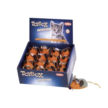 NOBBY Stoff Maus mit Soundeffekt, braun, 16 cm