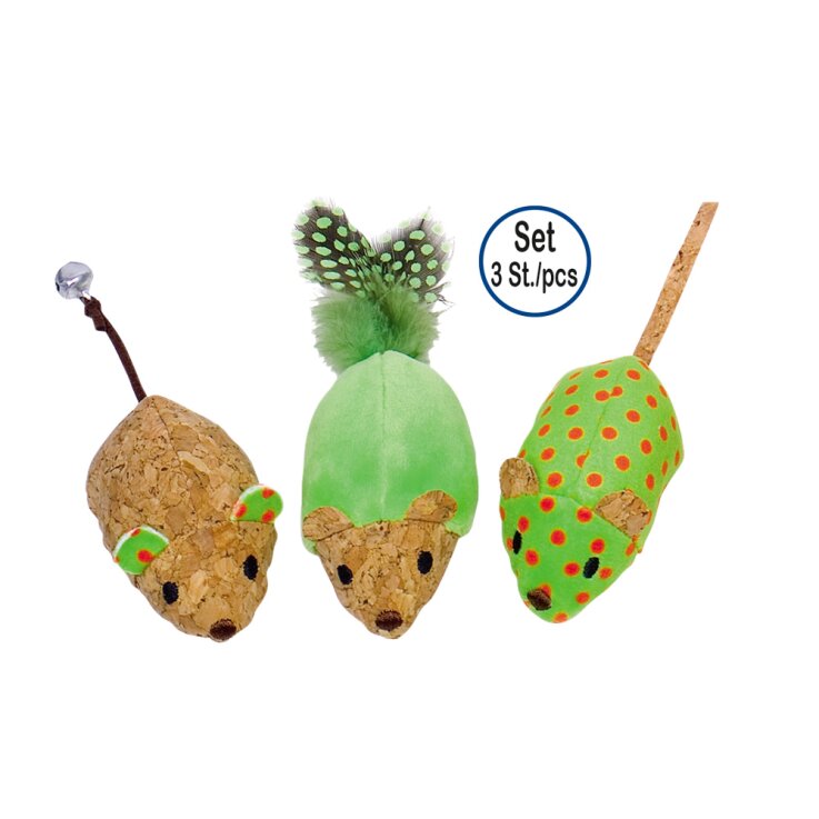 NOBBY Korkmäuse mit Catnip (3er Pack)