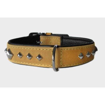 Das Lederband Hundehalsband Roma sand/schwarz,...