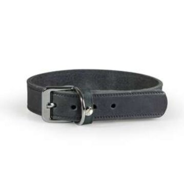 Das Lederband Hundehalsband Weinheim, silber, 57 cm x 20 mm
