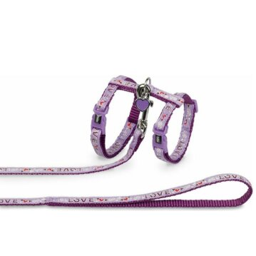 NOBBY Katzengarnitur "LOVE",  lila mit Druck