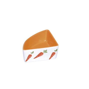 NOBBY  Keramik Napf eckig, wei&szlig;/orange, 9 x 9 x 4 cm