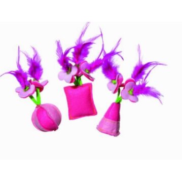 KARLIE  Spielzeug aus Filz mit Federn, pink, 15 cm