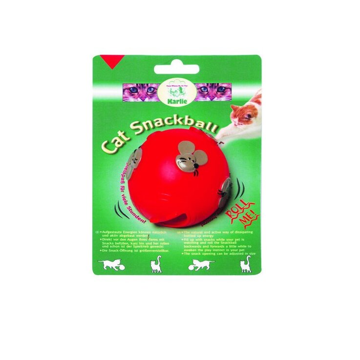 KARLIE  Snack-Ball für Katzen, rot, Ø 7,5 cm
