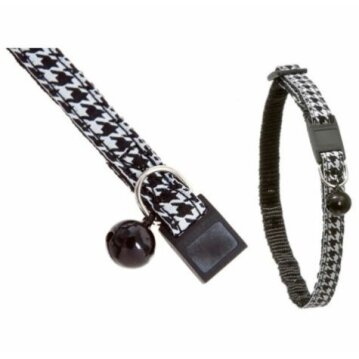 KARLIE  Katzenhalsband, schwarz - weiß kariert, L:...