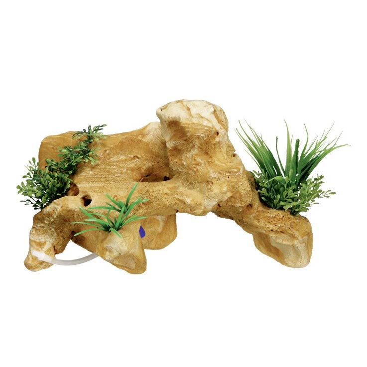 NOBBY Aqua Ornaments "LAVA-FELS" mit Pflanzen, 28,8 x 13,5 x 17 cm