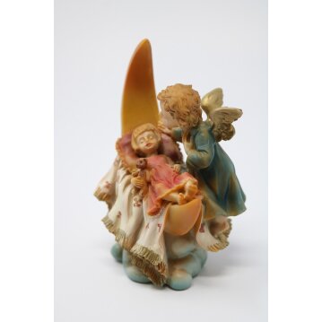 Schlafendes Mädchen mit Engel Höhe ca. 14 cm