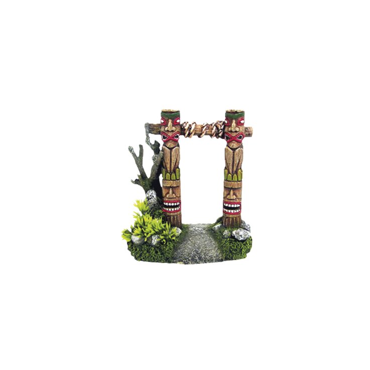 NOBBY Aqua Ornaments "TOTEMPFAHL" mit Pflanzen, 14,2 x 7,2 x 14,8 cm