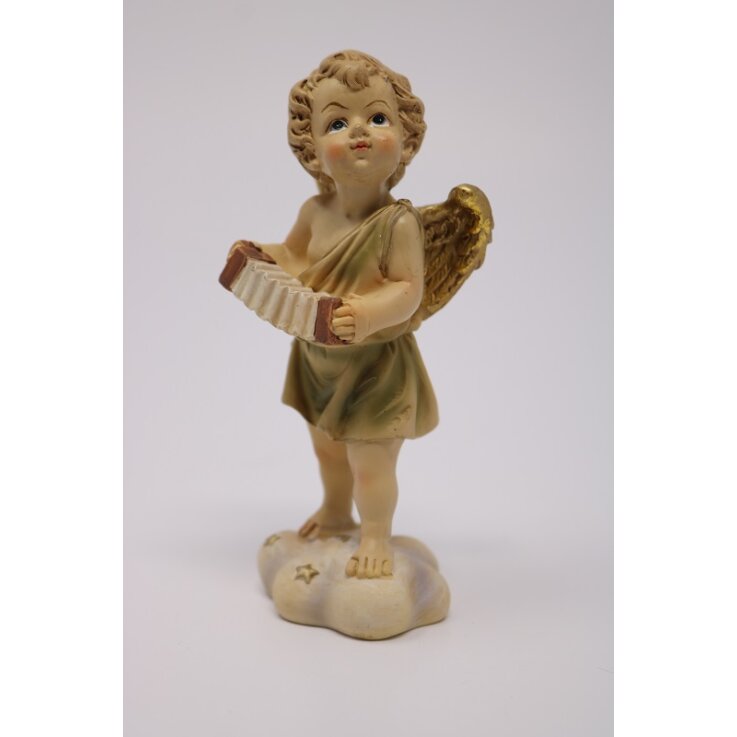 Musizierender Engel mit Zieharmonika ca 13 cm