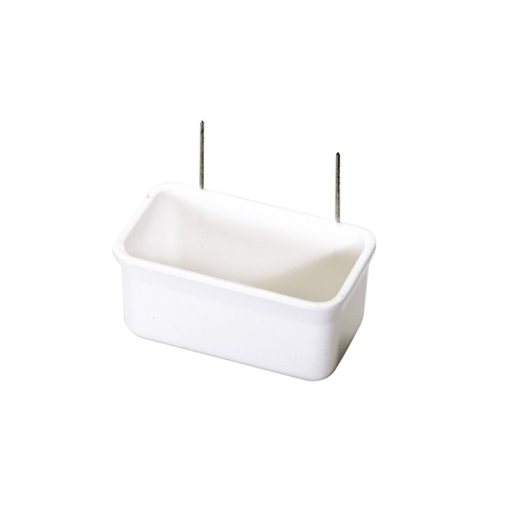 NOBBY Futterbehälter mit Drahthaken, weiß, 9 x 5 x 4,4 cm