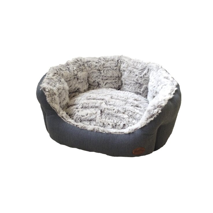 NOBBY Komfort Bett oval "CACHO", graublau, 55 x 50 x 21 cm