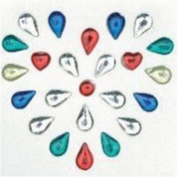 Crystal Tattoo / Body Juwels - Herz bunt