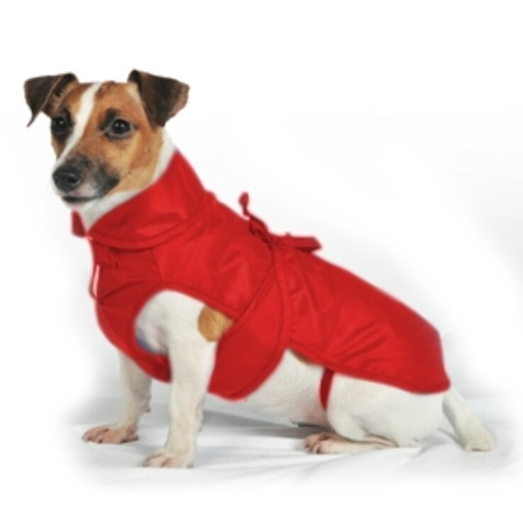 Fashion Dog Wasserdichter Mantel mit doppeltem rotem Nylon Gr. 27 cm