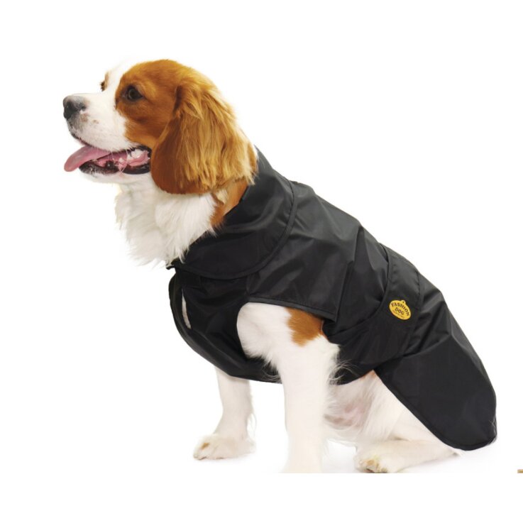 Fashion Dog - Wasserdichter Mantel mit doppeltem schwarzem Nylon Gr. 24 cm