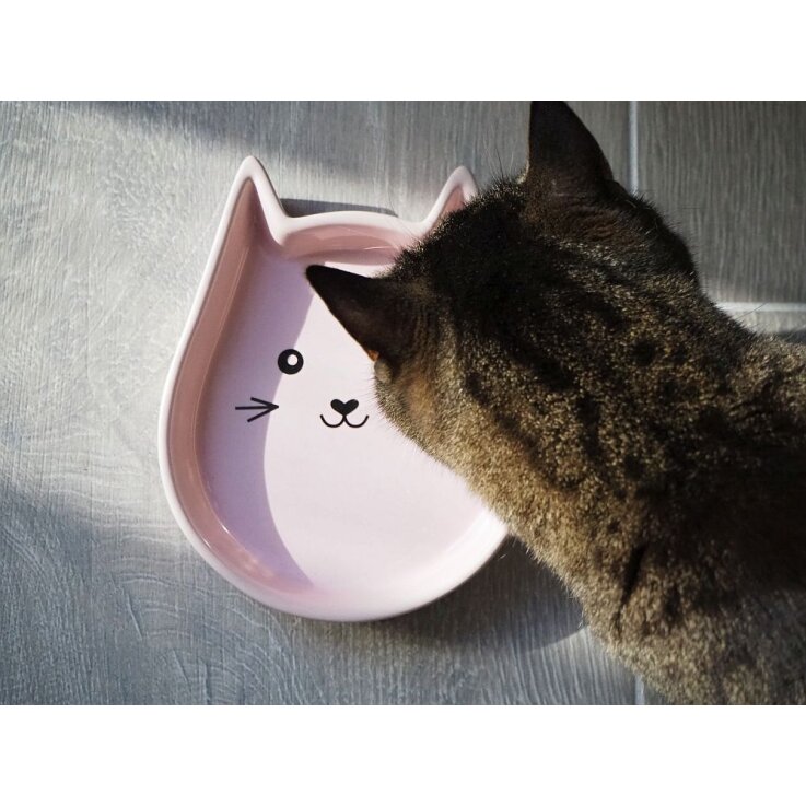 NOBBY Katzen Keramik Schale "Kitty Face", weiß, 13 x 16 x 3 cm