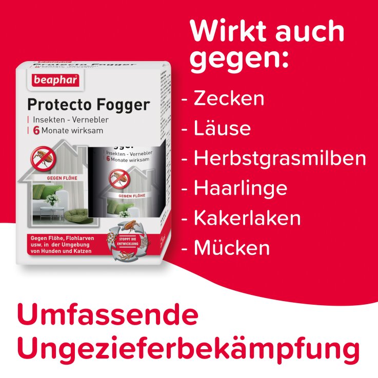 BEAPHAR Protecto Fogger Insekten-Vernebler, 2 x 75 ml