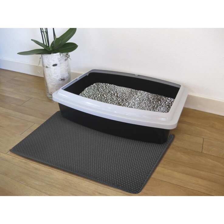 NOBBY Sieb-Vorleger für Katzentoiletten, grau, S, 30 x 45 cm
