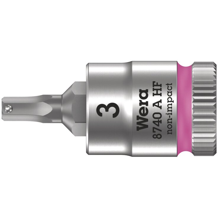 WERA 8740 A HF Zyklop Bitnuss mit 1/4"-Antrieb, mit Haltefunktion für Innensechskantschrauben