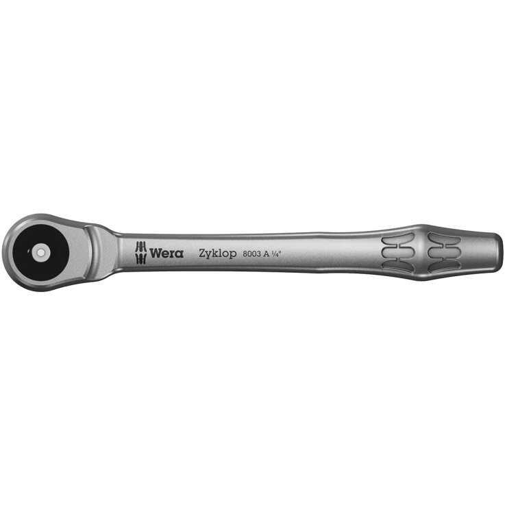 WERA 8003 A Zyklop Metal-Knarre mit Durchsteckvierkant, mit 1/4"-Antrieb, 1/4" x 141 mm