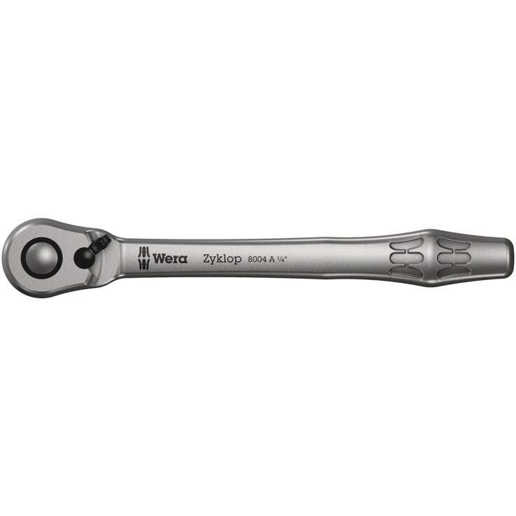 WERA 8004 A Zyklop Metal-Knarre mit Umschalthebel, mit 1/4"-Antrieb, 1/4" x 141 mm