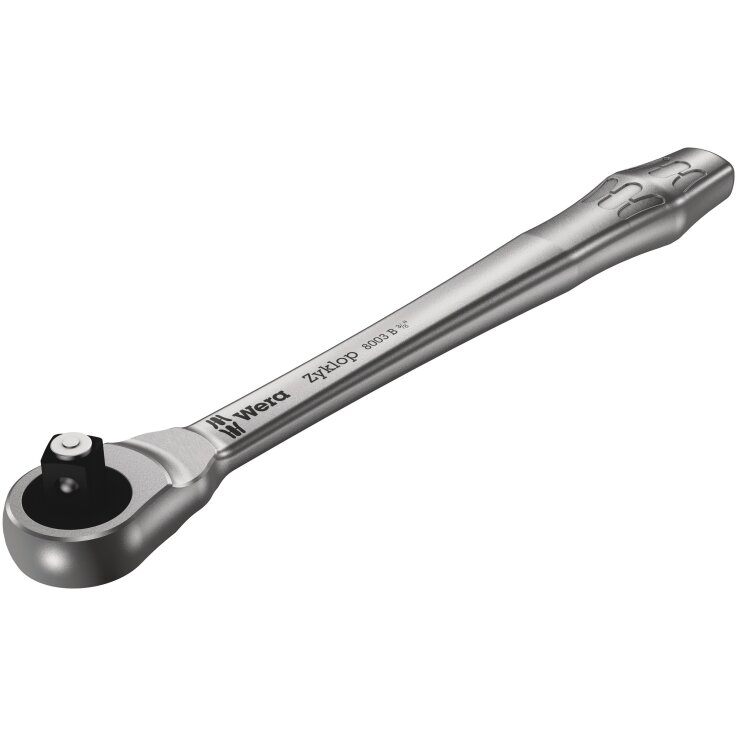 WERA 8003 B Zyklop Metal-Knarre mit Durchsteckvierkant, mit 3/8"-Antrieb, 3/8" x 222 mm
