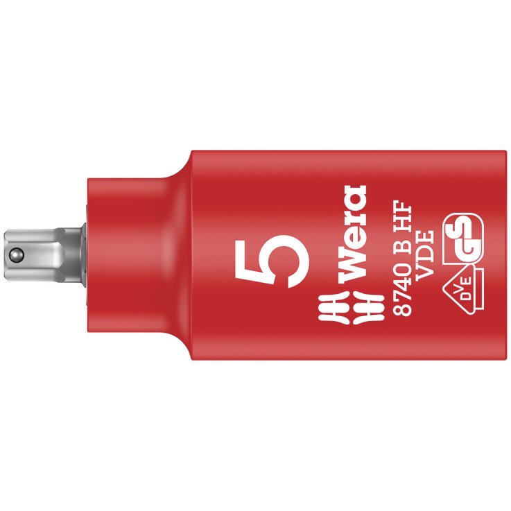 WERA 8740 B VDE HF Zyklop Bitnuss, isoliert, mit 3/8"-Antrieb, mit Haltefunktion für Innensechskantschrauben