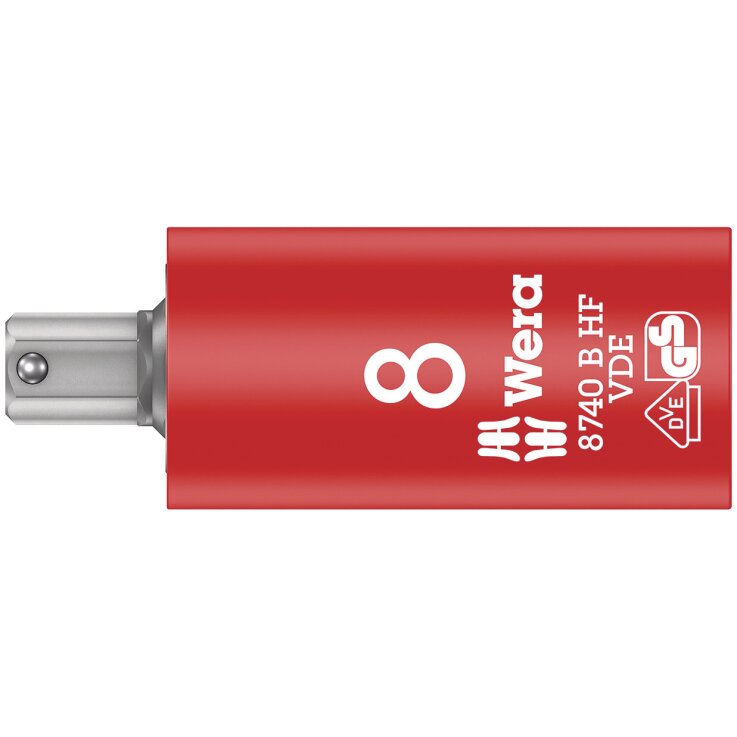 WERA 8740 B VDE HF Zyklop Bitnuss, isoliert, mit 3/8"-Antrieb, mit Haltefunktion für Innensechskantschrauben